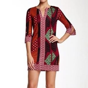 DIANE VON FURSTERNBERG 'Rose' Silk Tunic Dress Size 10 Tribal Print Mini
